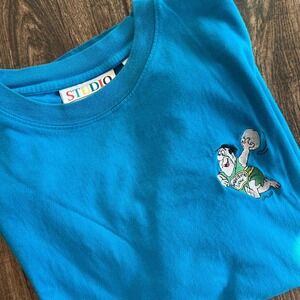 VTG Rare Y2K Studio Grafix Fred Flintstone Bowling Stitched T-Shirt XL 90s Retro